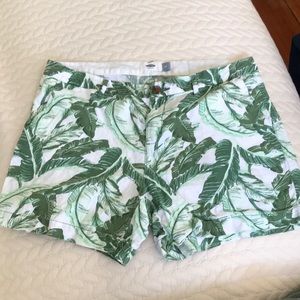 Old Navy Linen Shorts Palm Branches